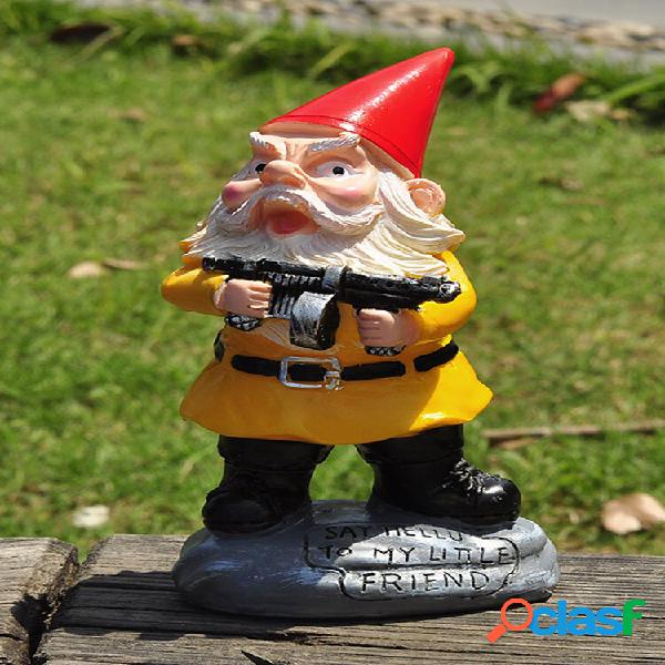 1PC Resina Gnomo Nano Barba Bianca Statue In Possesso Di Una