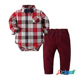 2 Pieces Baby Boys Childrens Day Formal Shirt Pants Red