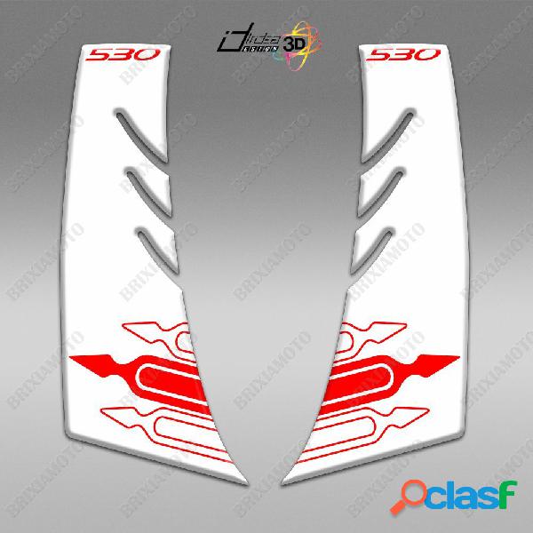 2 adesivi 3d carena yamaha rosso bianco