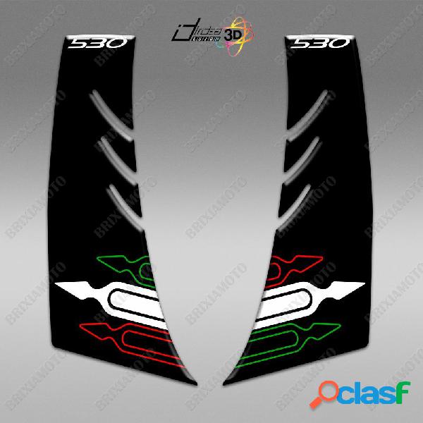 2 adesivi 3d carena yamaha tricolore nero