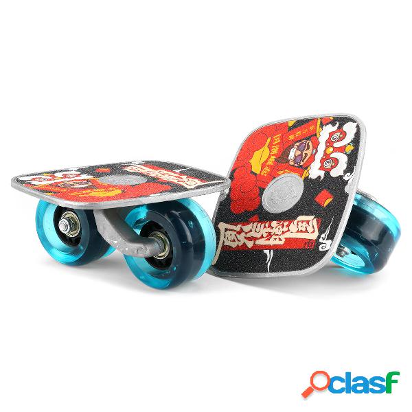 2 pezzi Skate Board PU lampeggiante Ruota Split Skateboard