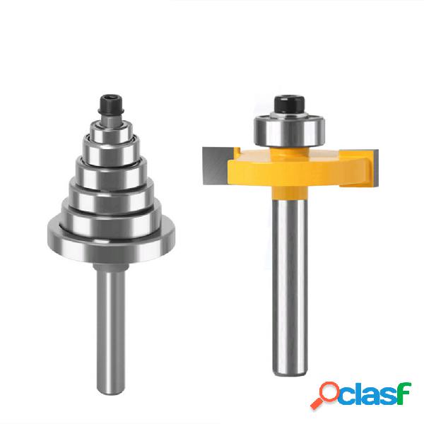 2 pezzi fresa a T e cuscinetto 1/4 "1/2" 6 mm 8 mm