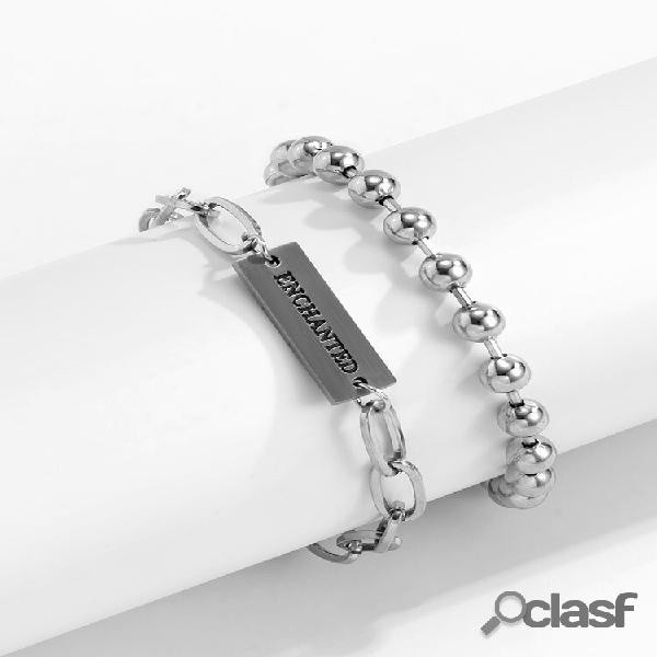 2 pezzi / set alla moda semplice iscrizione targhetta