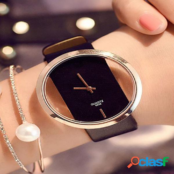2 pezzi/set PU lega donne casual Watch decorato pointer