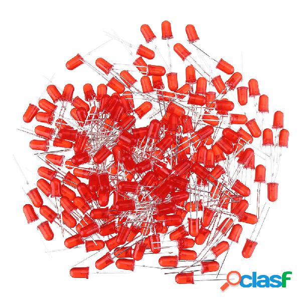 200 pz 5 MM Rosso LED Diodo Rotondo Diffuso Colore Rosso