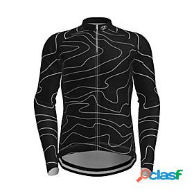 21Grams Mens Cycling Jersey Long Sleeve Polyester Black