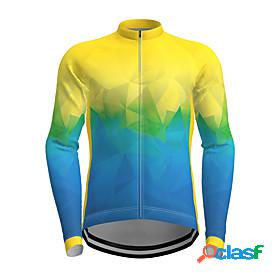 21Grams Mens Cycling Jersey Long Sleeve Polyester Green