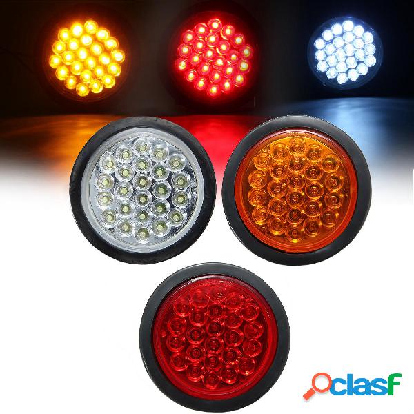 24 LED Rosso Bianco Giallo Rotondo Coda Posteriore Stop