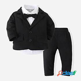 3 Pieces Baby Boys Active Casual Daily Clothing Set Cotton