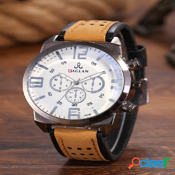 3 colori PU lega da uomo daffari Watch decorato puntatore