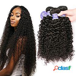 3 pacchetti Tesse per capelli Brasiliano Riccio Kinky Curly