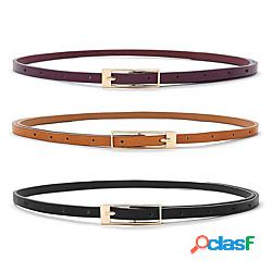 3 pezzi Per donna Cintura skinny Similpelle Fibbia ad