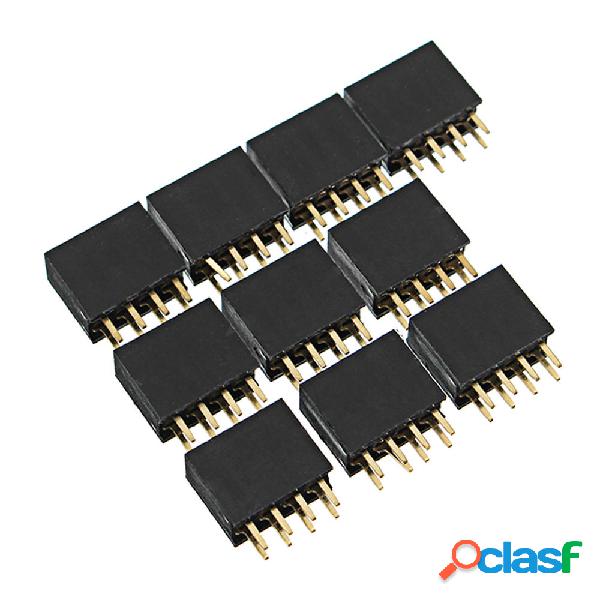 30pcs 2.54mm 2x4P 8P doppia fila femmina perno dritto Header