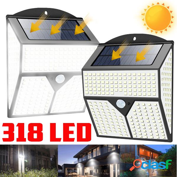 318LED solare Muro di sicurezza da giardino con sensore di