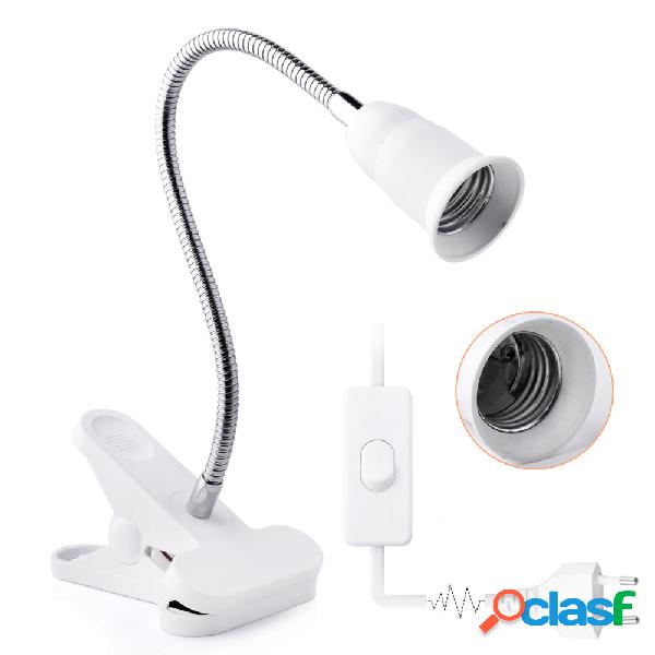360 ° Flessibile E27 lampada Clip con interruttore on-off