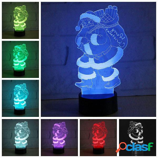 3D LED Colorful Christmas Santa Claus Touch Control lampada
