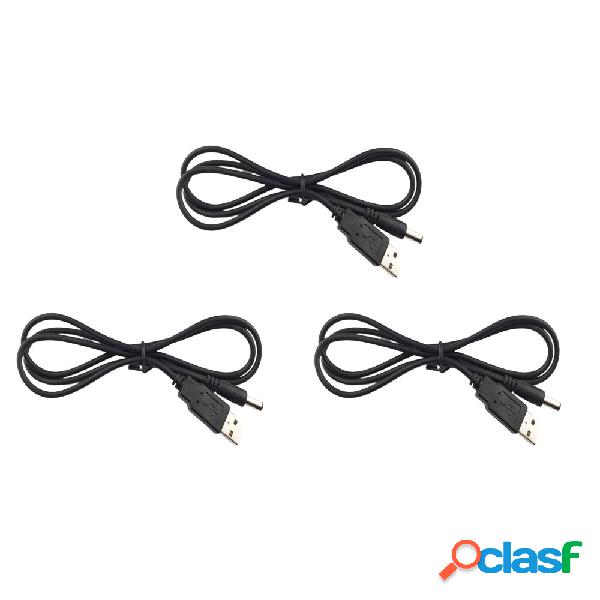 3Pcs 1.5m USB Spina Maschio a DC 5.5/2.1mm Spina Maschio