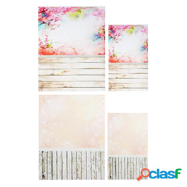 3x5FT 5x7FT Rosa Tema Pavimento in legno Fotografia Sfondo