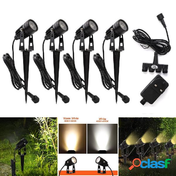 4 pezzi Faretto da giardino COB LED Luci da esterno Path