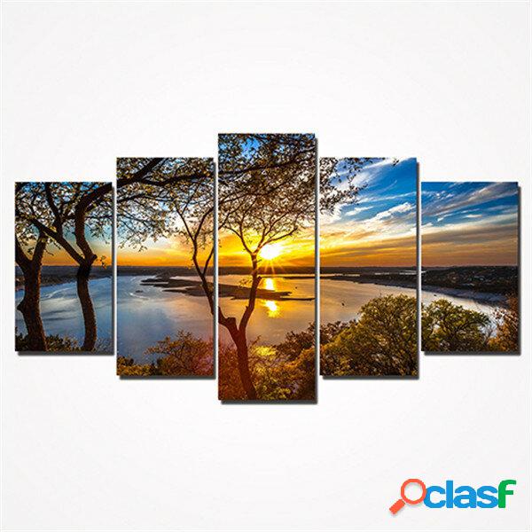 5 pezzi dipinti su tela paesaggio parete decorativa stampa