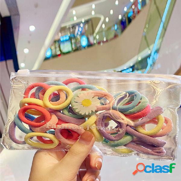 50 pz/set Trendy Simple Colorful Cerchio Nylon Elastico