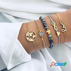 5pcs Womens Chain Bracelet Bead Bracelet Pendant Bracelet