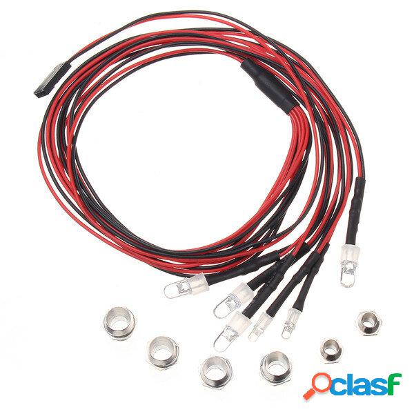 6 Luci LED Set Fanale Anteriore Posteriore perHSP 1/10 RC