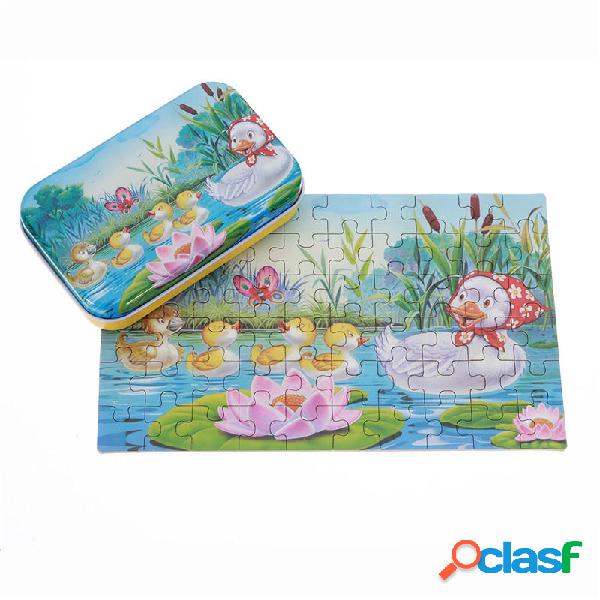 60pcs puzzle fai da te anatra fiaba fumetto 3d puzzle con