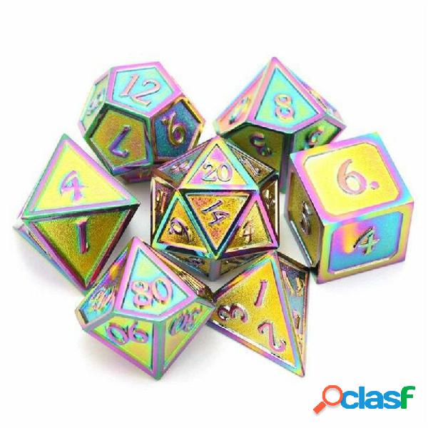 7Pcs / Set Set di dadi in lega di metallo Giocare a giochi