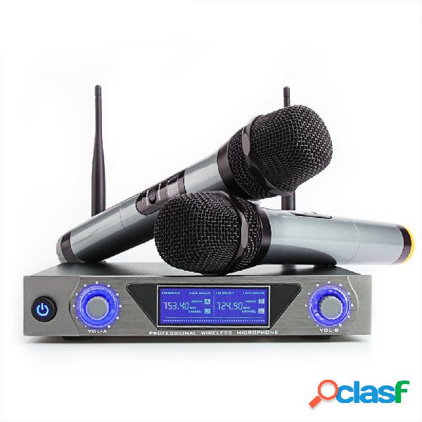 ARCHEER UHF LCD Display Wireless Microfono Sistema con Dual
