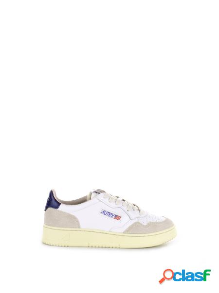 AUTRY LOW MAN LEAT/SUEDE WHT/BLUE