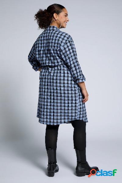 Abito a quadri dal taglio oversize con colletto da camicia e