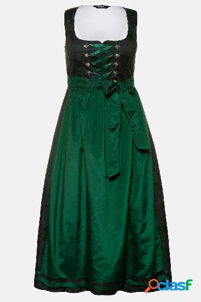Abito in stile Dirndl, Jacquard con rose, allacciatura