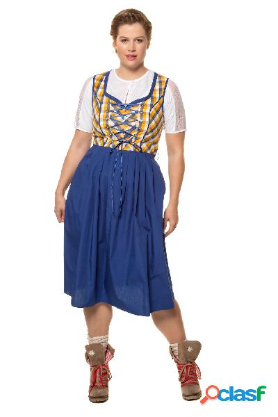 Abito in stile Dirndl, corpetto a quadri, gonna abbinata,