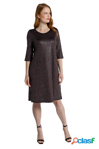 Abito midi dal taglio svasato con design leopardato, scollo