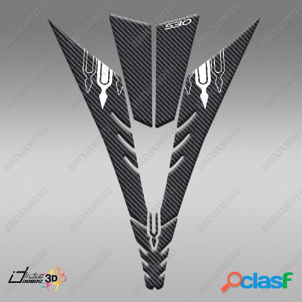 Adesivi 3d y frontale bianco carbon