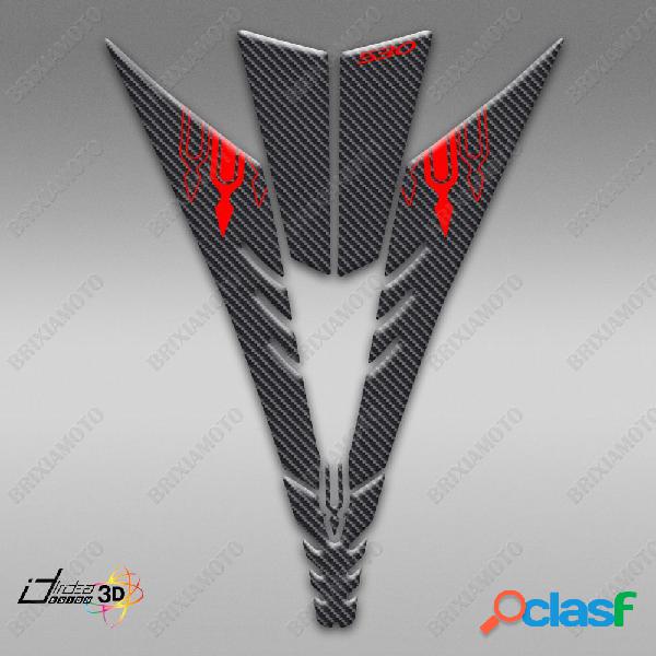 Adesivi 3d y frontale rosso carbon