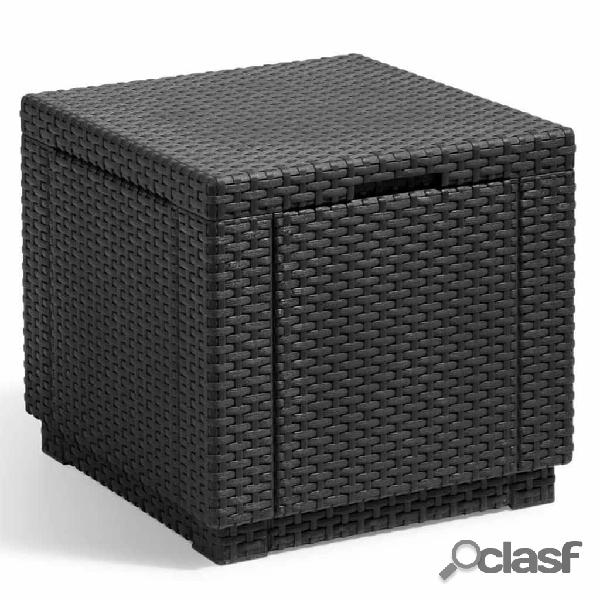 Allibert Cubo Pouf Portaoggetti Grafite 213816