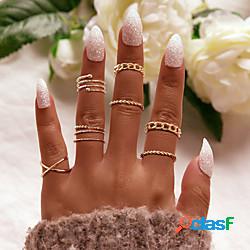 Anello a fascia Stile vintage Argento Oro Lega Onda