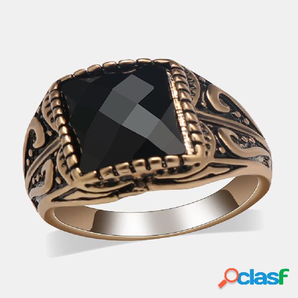 Anello da uomo con personalità vintage in resina Black