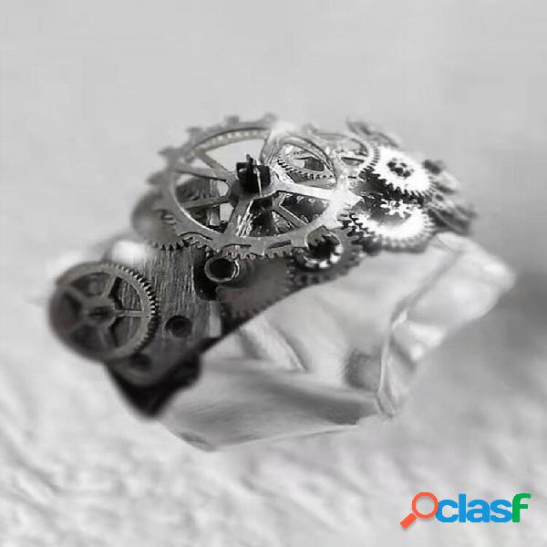 Anello in lega a forma di ingranaggio vintage punk Meccanico