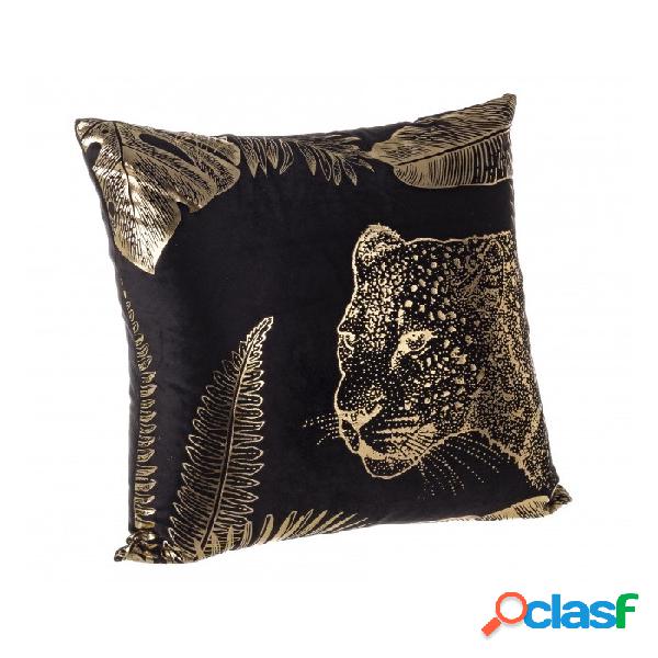 Arredinitaly Outlet - Cuscino giungla leopard nero-oro