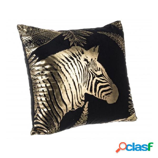 Arredinitaly Outlet - Cuscino giungla zebra nero-oro 45x45,