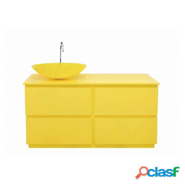 Arredinitaly Outlet - Mobile bagno margherita giallo,