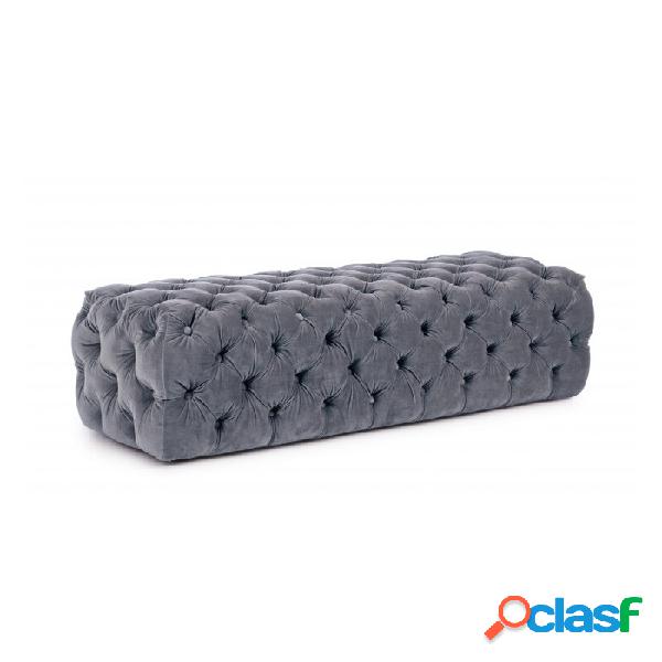 Arredinitaly Outlet - Pouf evan velluto grigio scuro l,