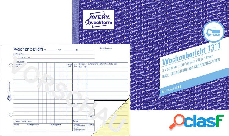 Avery-Zweckform Modulo di relazione settimanale 1311 DIN A5