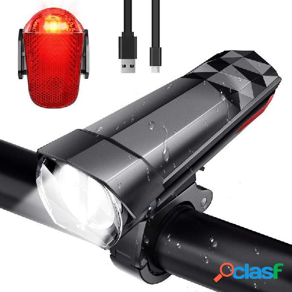 BIKIGHT 320LM Luce per bici Faro + 120LM Fanale posteriore 3