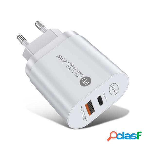 Bakeey 20W Caricatore USB PD a 2 porte 15W QC3.0 Adattatore