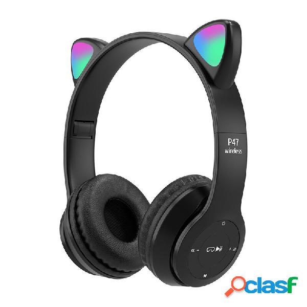 Bakeey P47 Bluetooth 5.0 Cuffie Luminous Cat Orecchio