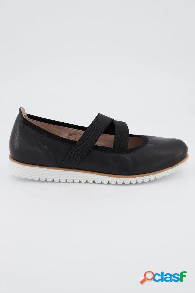 Ballerine con elastici e larghezza H, Donna, Nero, Taglia: